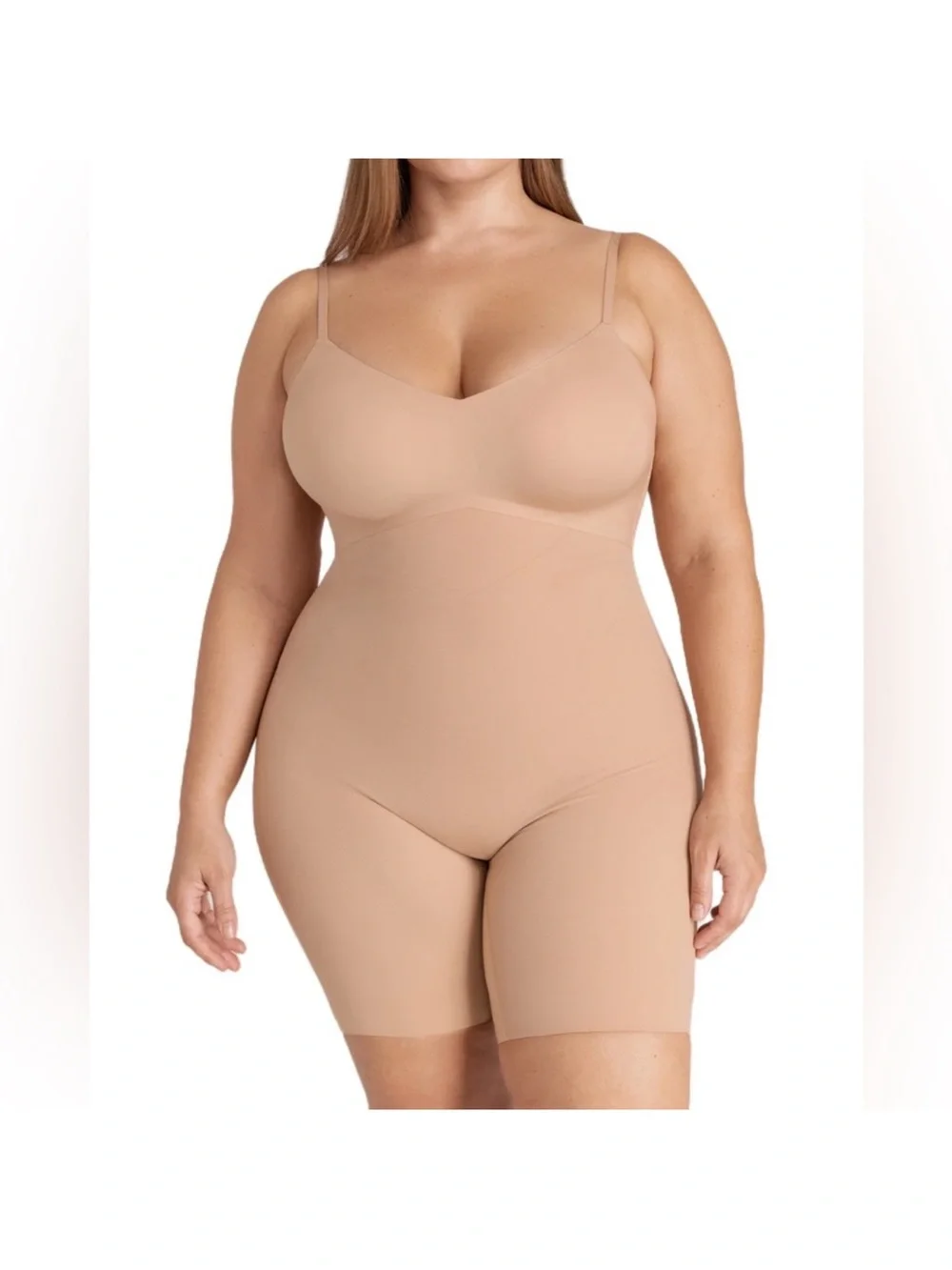 Honeylove‎ Mid-Thigh Bodysuit Shapewear Sand Nude Women's Size 3X NWT